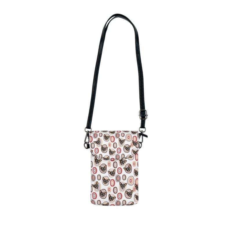 Small Cell Phone Wallet – Chihuahua with Circles Backdrop Design