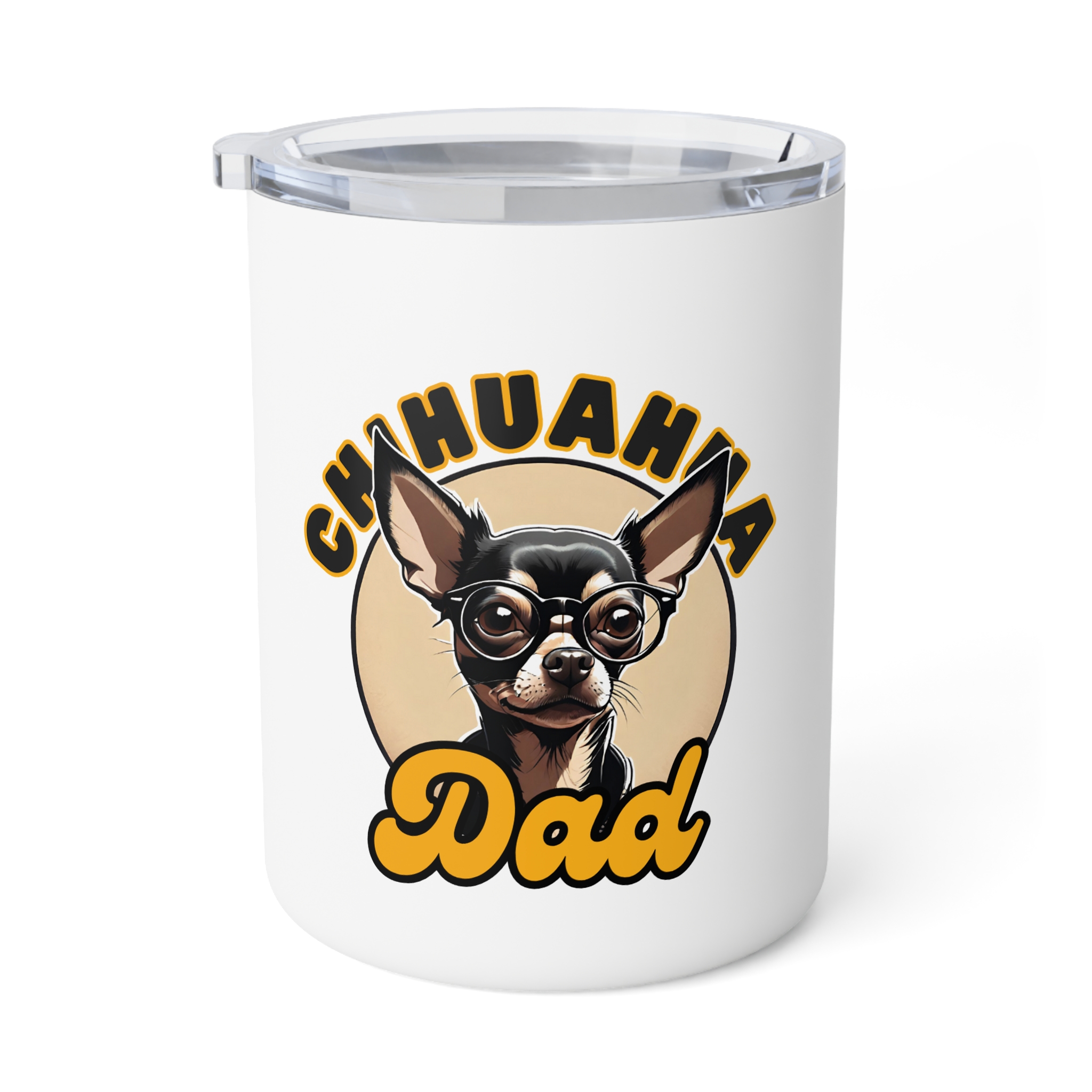 Chihuahua Dad Mug – Glasses Edition | 10oz Insulated Stainless Steel
