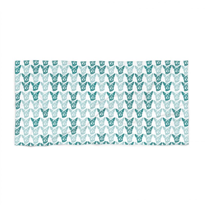 Beach Towel - Nerdy Chihuahua with Glasses Design