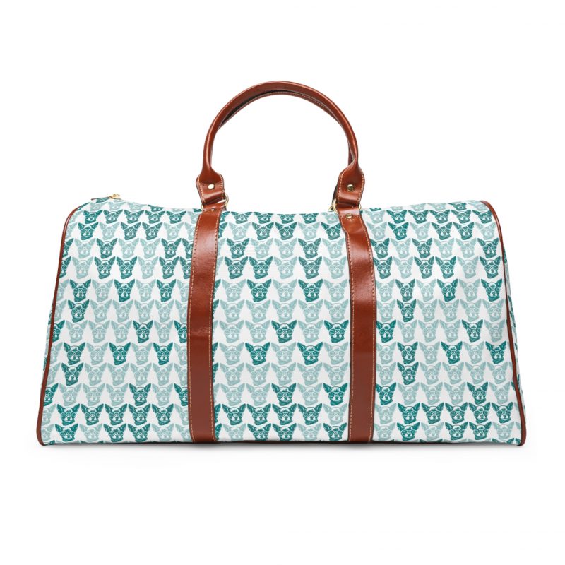 Waterproof Travel Bag - Nerdy Chihuahua with Glasses Design - Image 2