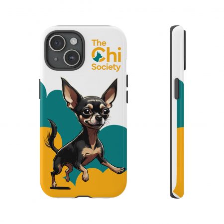 Tough Phone Case – Signature Logo + Running Chihuahua Design