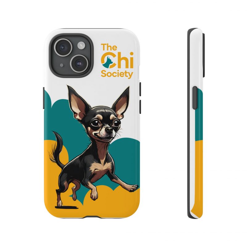 Tough Phone Case – Signature Logo + Running Chihuahua Design